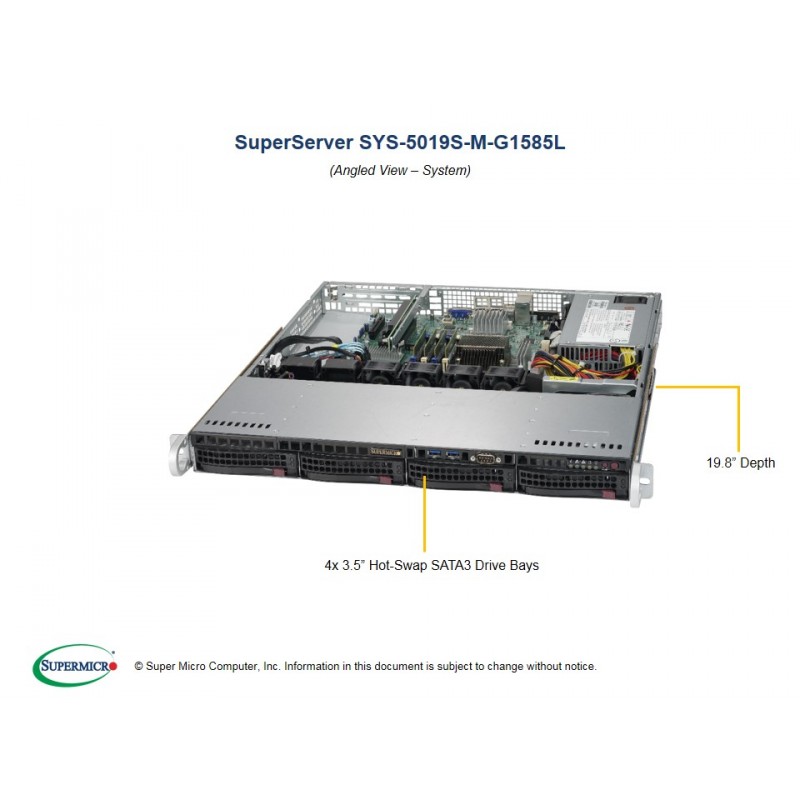 Supermicro SuperServer 1U 5019S-M-G1585L