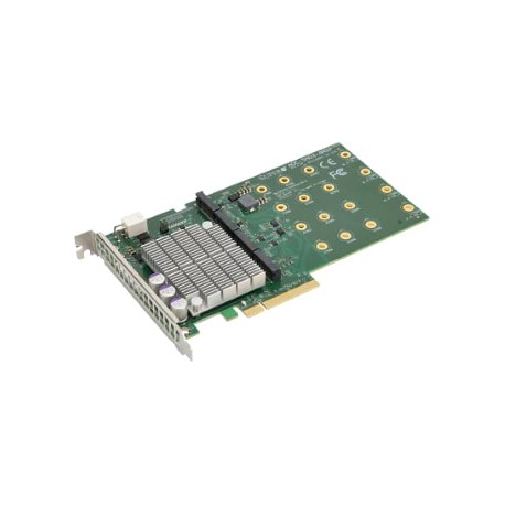 Supermicro PCI-E 3.0 card for 4  NVMe M.2 SSDs AOC-SHG3-4M2P-O